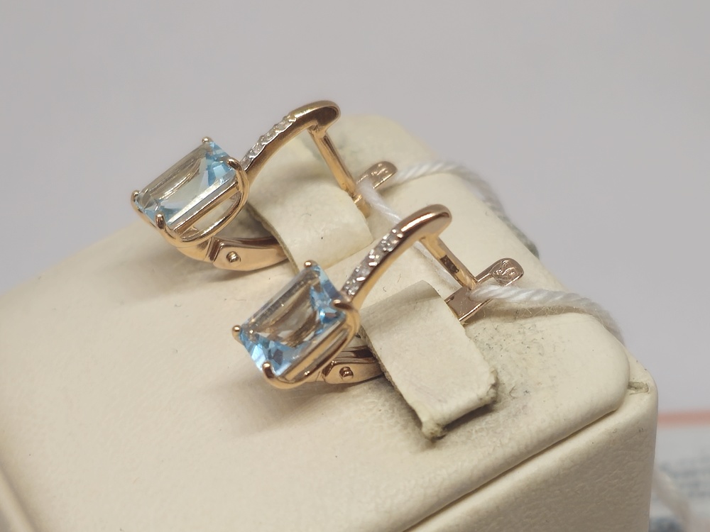 СКМИ585 СЕРЬГИ С КАМНЯМИ (Au 585)