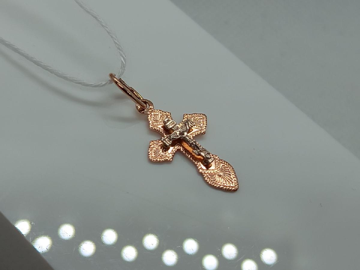 ПОДКБК585 ПОДВЕСКА КРЕСТ БЕЗ КАМНЯ (Au 585)