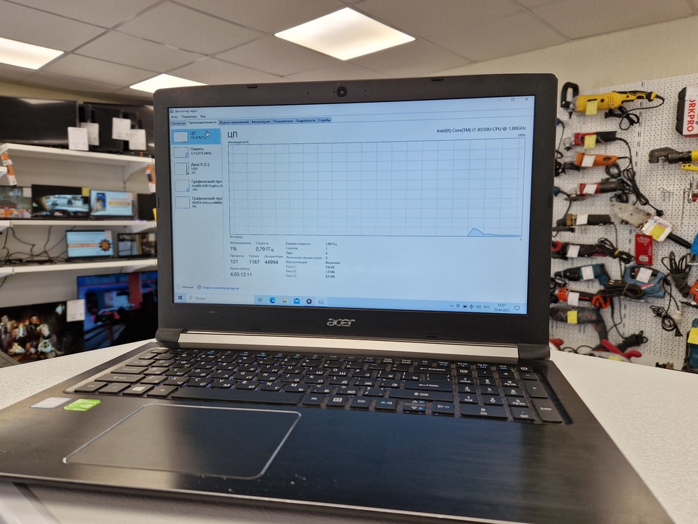 Ноутбук Acer Aspire A515-51; Core i7-8550U, GeForce 940MX, 6 Гб, Нет, 1 Tb