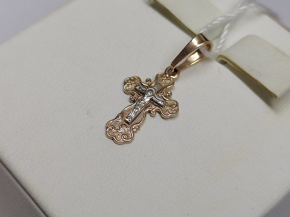 ПОДВЕСКА КРЕСТ БЕЗ КАМНЯ (Au 585)