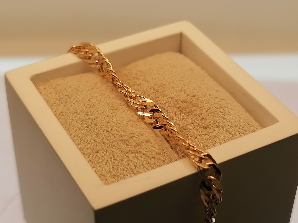 БРАСЛЕТ ПУСТОТЕЛЫЙ Ромб двойной (Au 585)