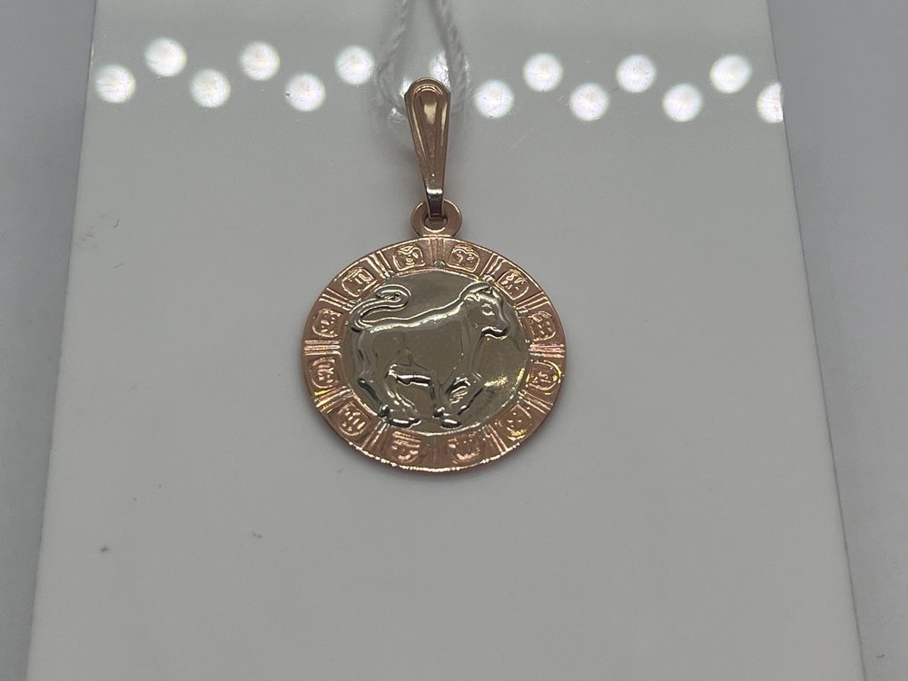 ПОДЗЗТ585 ПОДВЕСКА ЗНАК ЗОДИАКА ТЕЛЕЦ (Au 585)