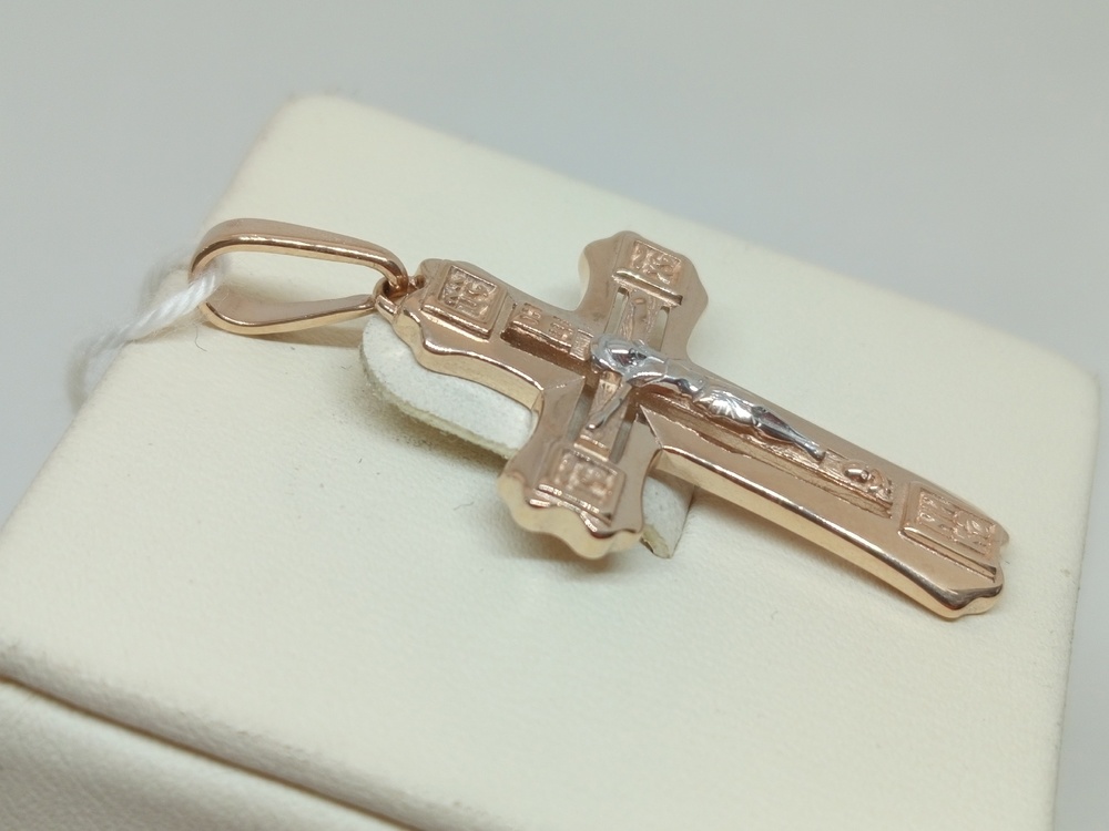 ПОДКБК585 ПОДВЕСКА КРЕСТ БЕЗ КАМНЯ (Au 585)