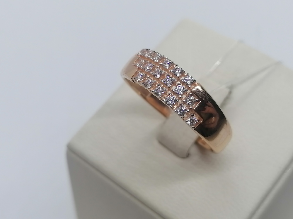 КОЛЬЦО С КАМНЯМИ (Au 585)