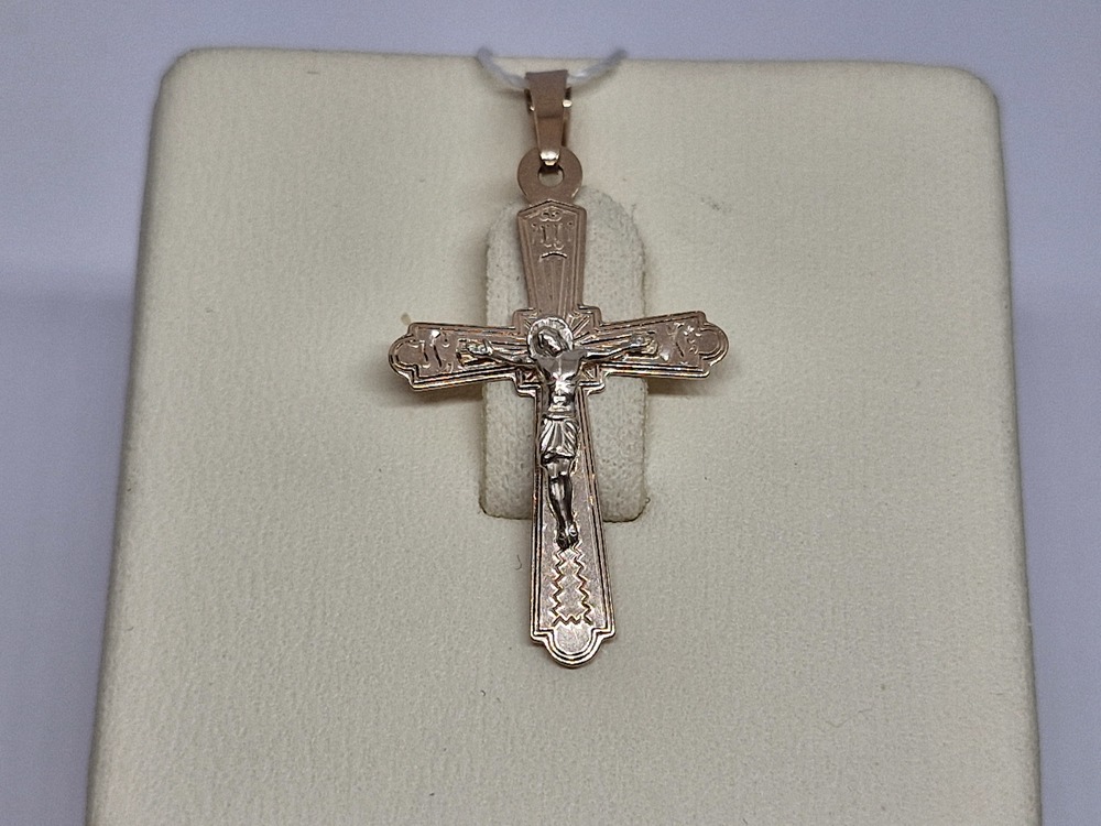 102-ИХ-22.23-12 ПОДВЕСКА КРЕСТ (Au 585)