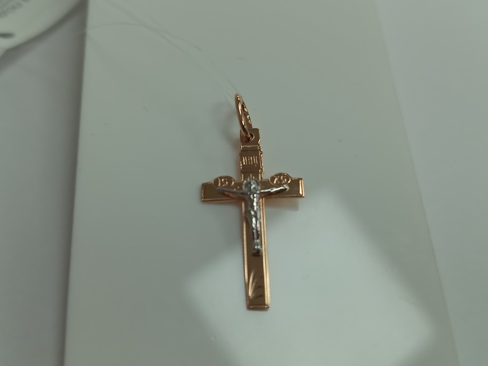 ПОДВЕСКА КРЕСТ без камня (Au 585)