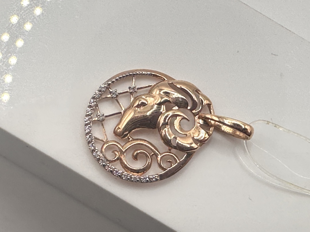 101098-1102 ПОДВЕСКА ЗНАК ЗОДИАКА ОВЕН (Au 585)