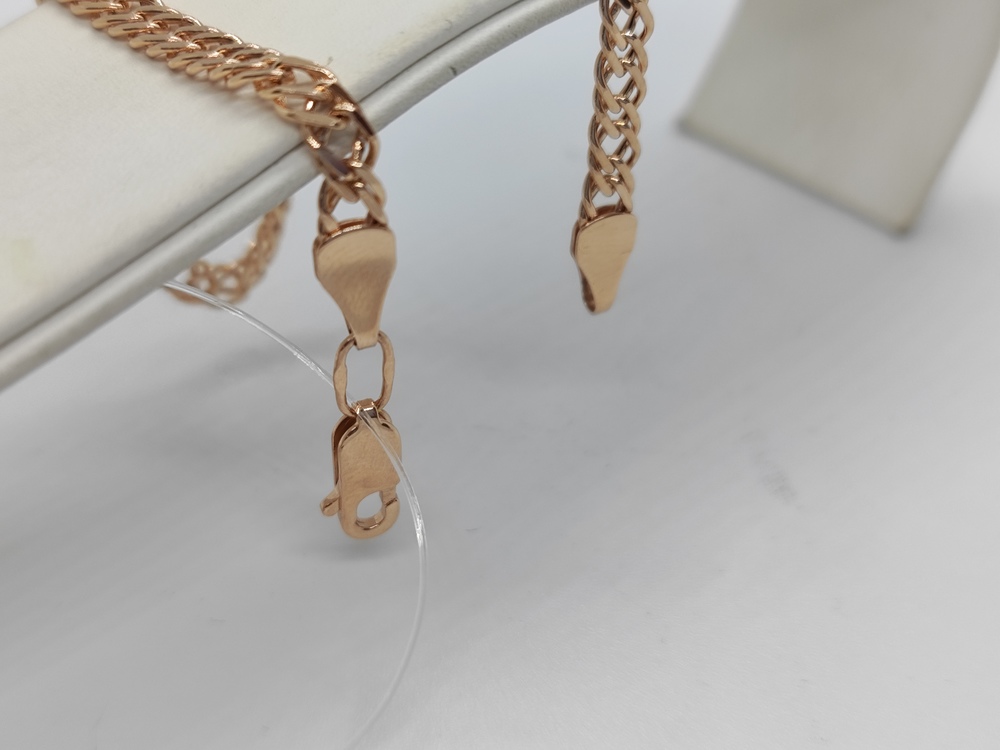 611107023 БРАСЛЕТ ПУСТОТЕЛЫЙ Ромб двойной (Au 585)