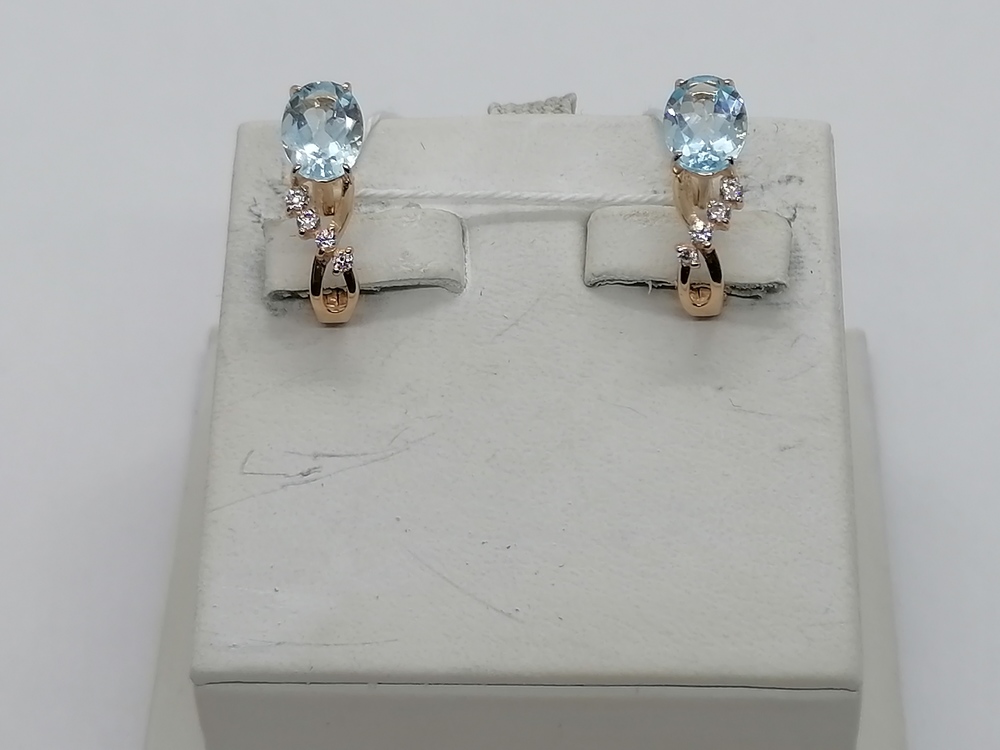 СКМИ585 СЕРЬГИ С КАМНЯМИ (Au 585)