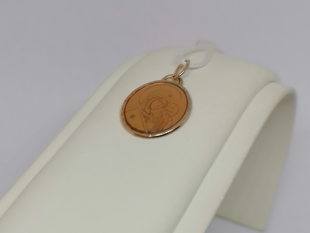 ПОДИКМ585 ПОДВЕСКА ИКОНА С КАМНЕМ (Au 585)