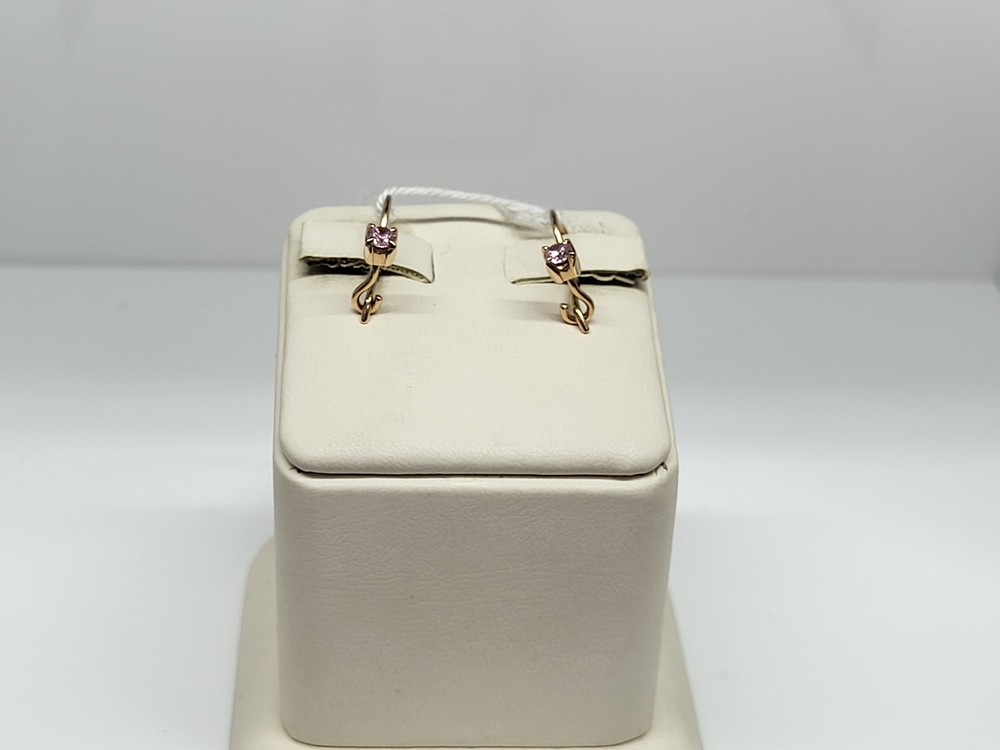 СКМ585 СЕРЬГИ С КАМНЕМ (Au 585)