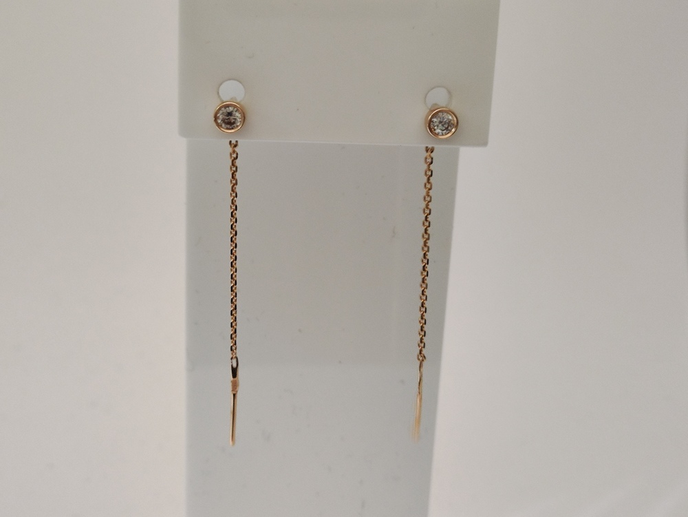 СЕРЬГИ ПРОДЕВКИ с камнем (Au 585)