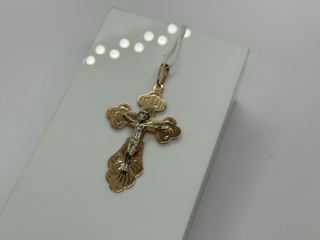 ПОДКБК585 ПОДВЕСКА КРЕСТ БЕЗ КАМНЯ (Au 585)