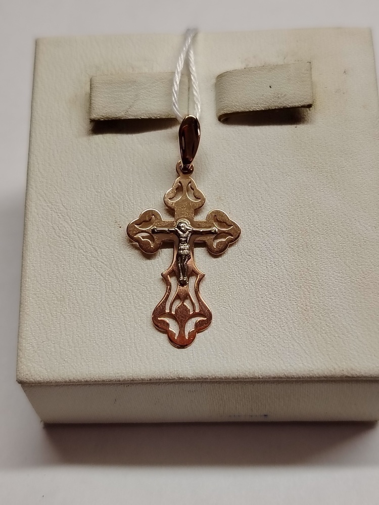 ПОДКБК585 ПОДВЕСКА КРЕСТ БЕЗ КАМНЯ (Au 585)