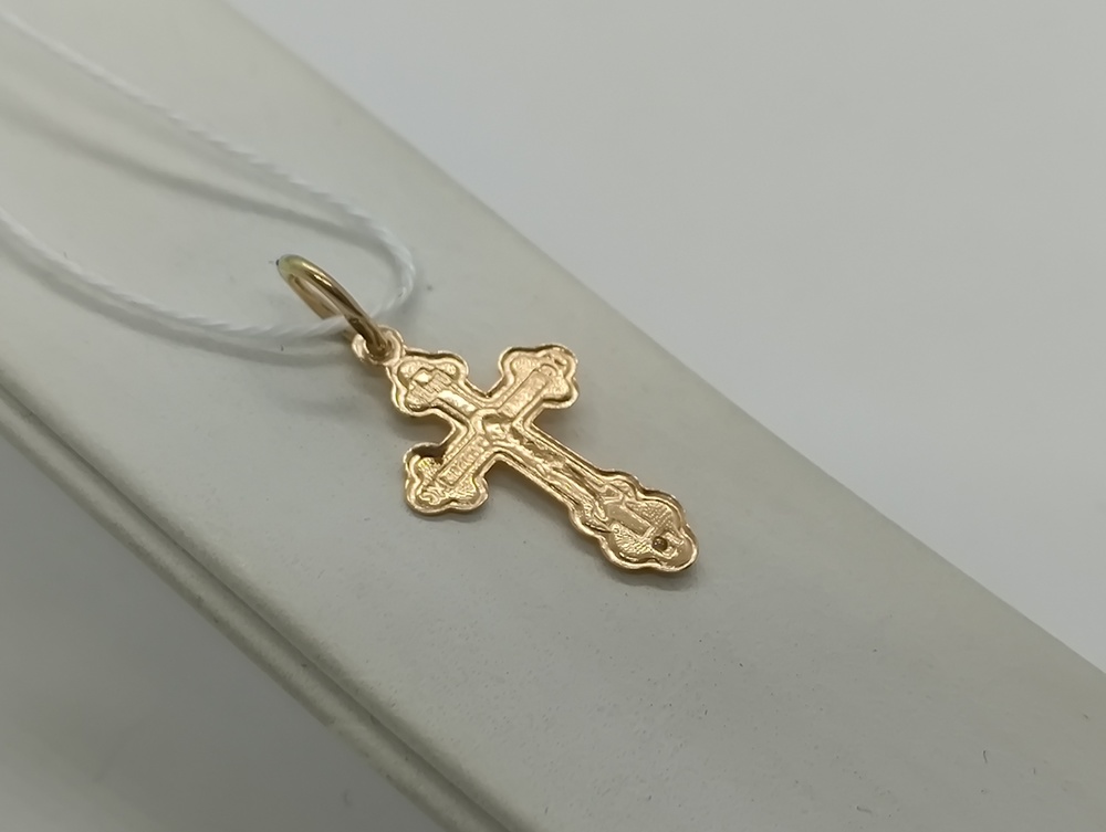 ПОДККИ585 ПОДВЕСКА КРЕСТ С КАМНЕМ (Au 585)