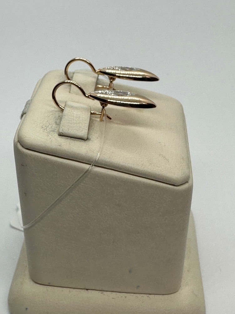 СЕРЬГИ ПЕТЕЛЬКА с камнями (Au 585)