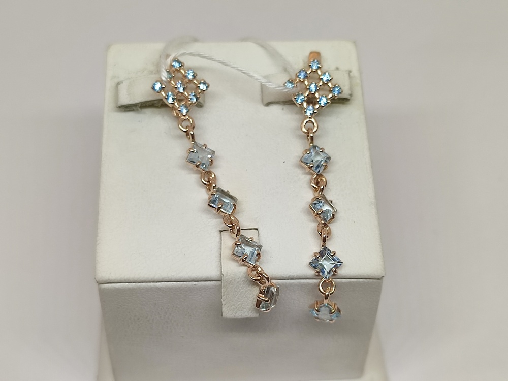 СКМИ585 СЕРЬГИ С КАМНЯМИ (Au 585)