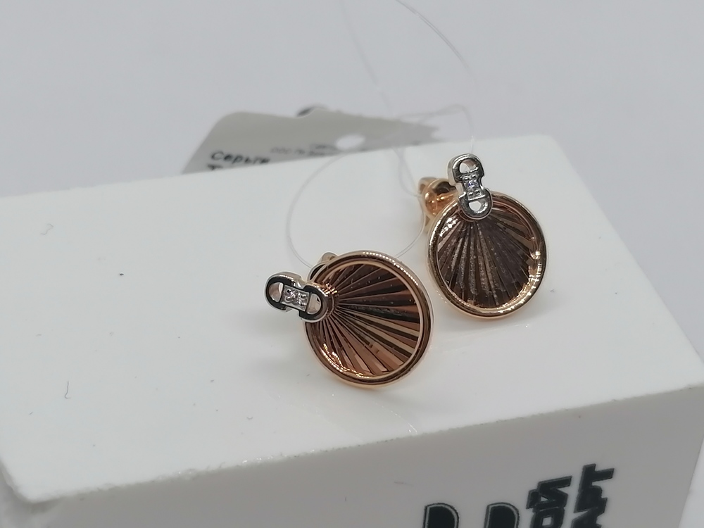 СЕРЬГИ ПУСЕТЫ с камнем (Au 585)