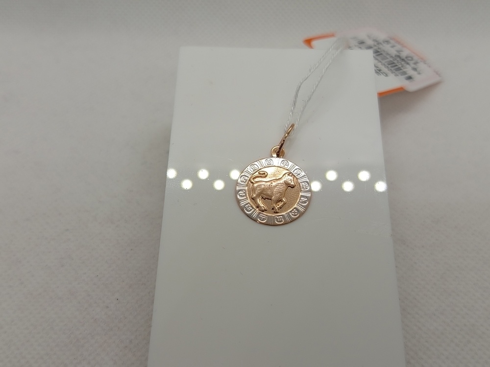 ПОДЗЗТ585 ПОДВЕСКА ЗНАК ЗОДИАКА ТЕЛЕЦ (Au 585)