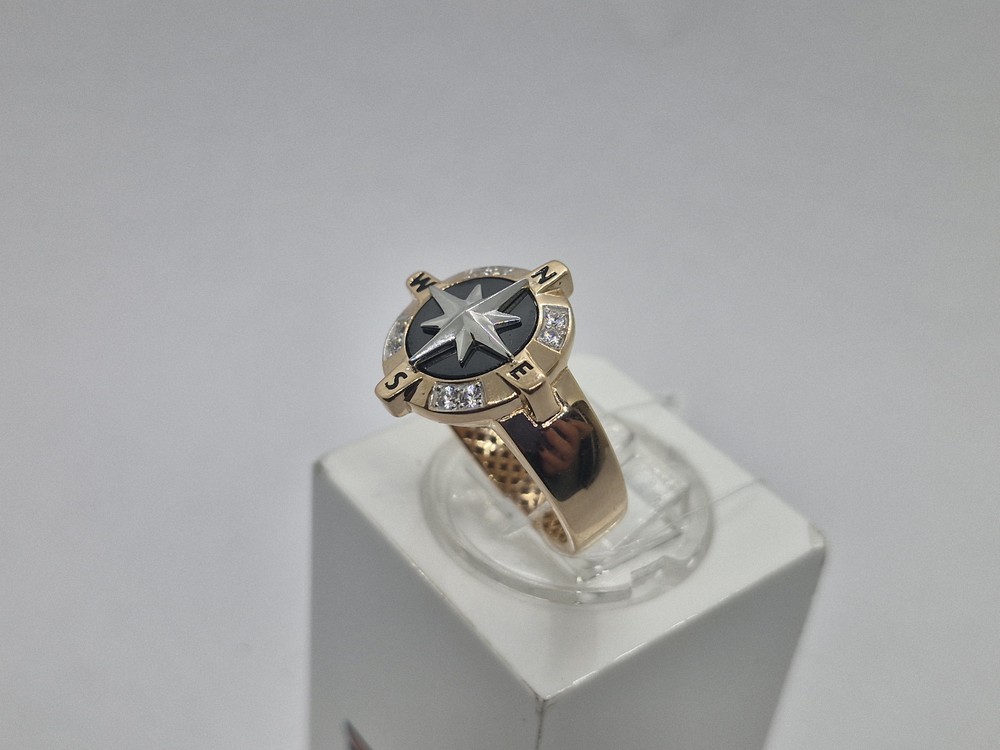 040013 КОЛЬЦО ПЕЧАТКА с камнями (Au 585)