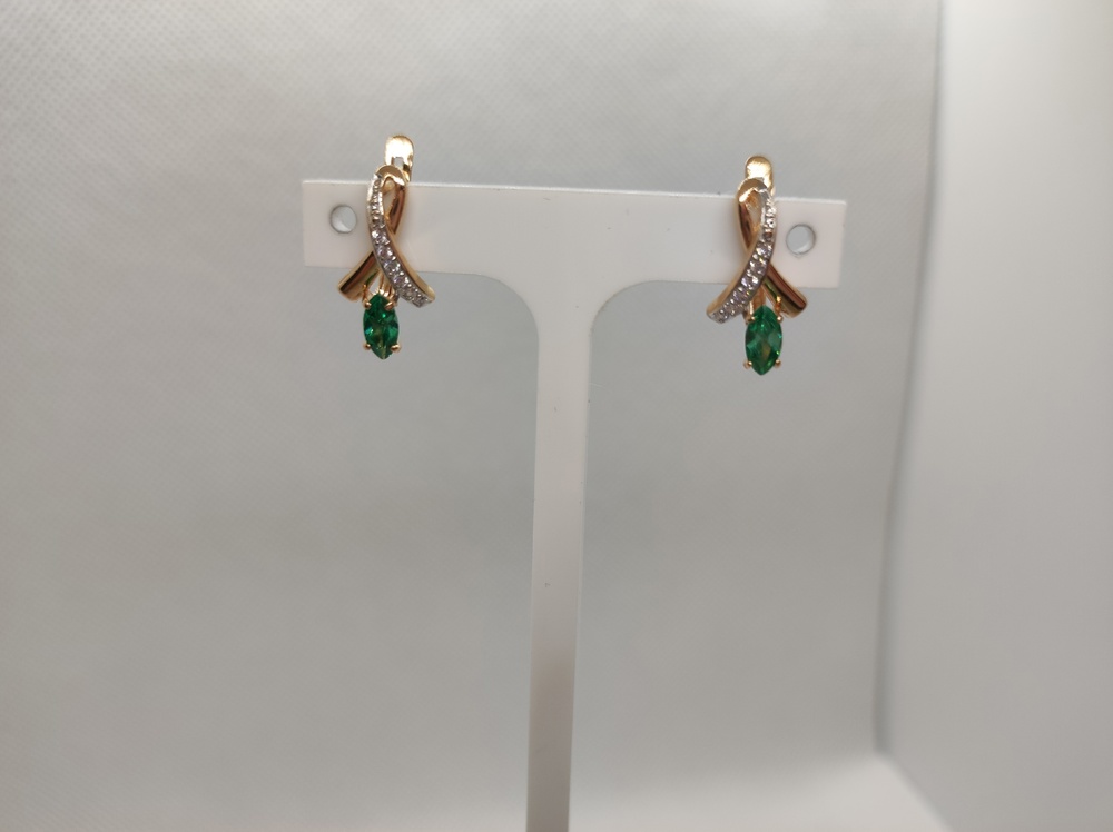 СКМИ585 СЕРЬГИ С КАМНЯМИ (Au 585)