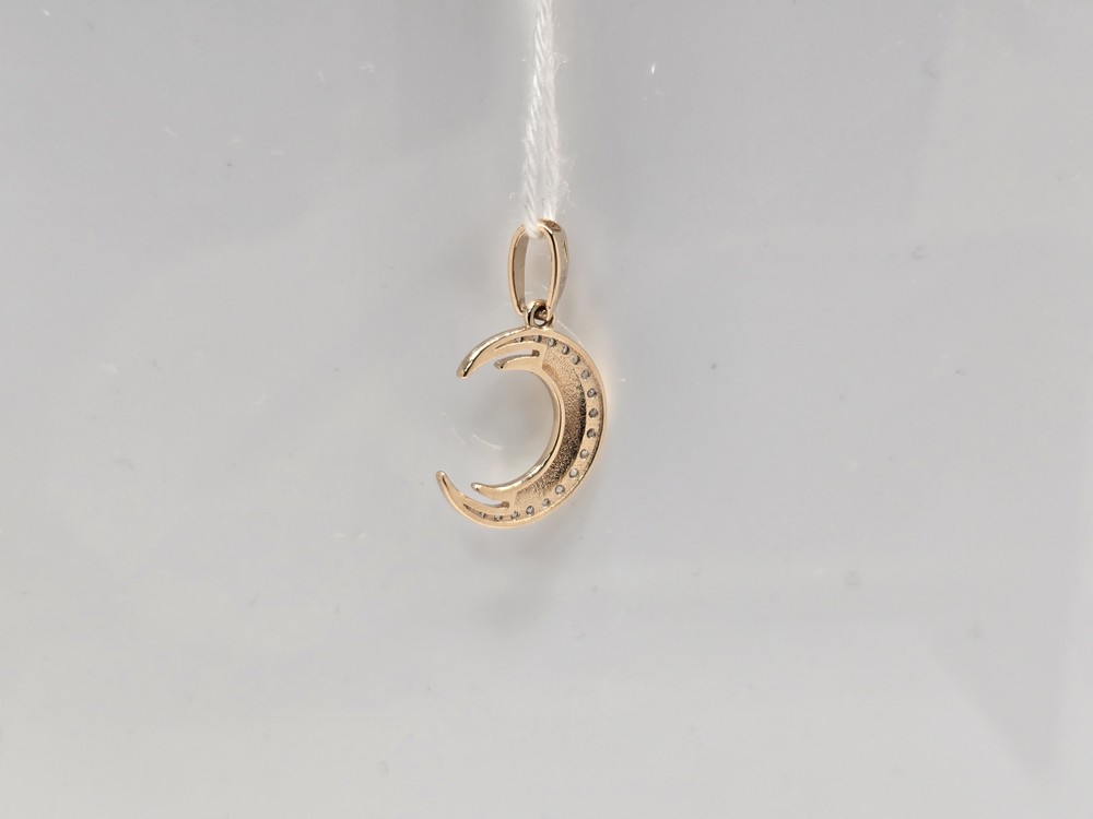 ПОДПКИ585 ПОДВЕСКА ПОЛУМЕСЯЦ С КАМНЯМИ (Au 585)