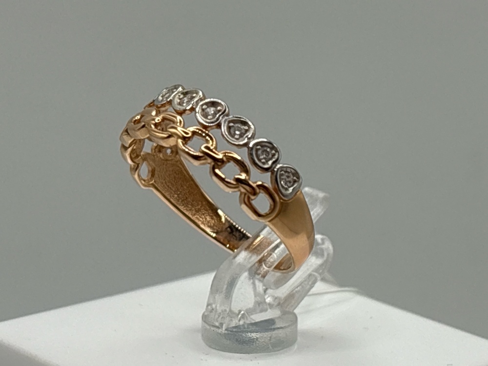 КОЛЬЦО С КАМНЯМИ (Au 585)