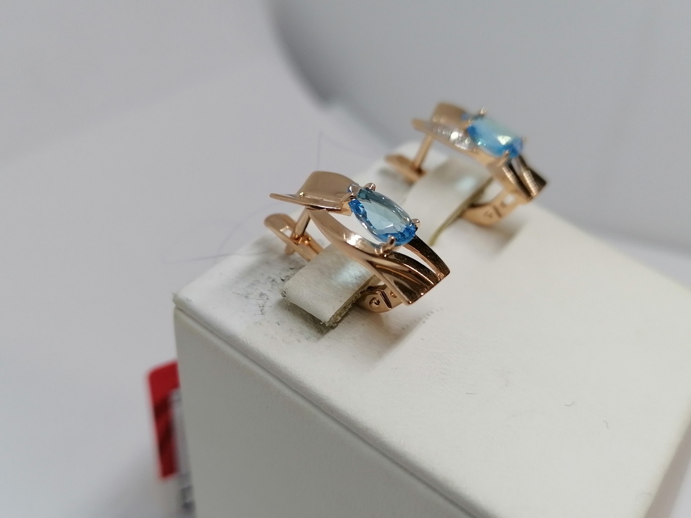 СЕРЬГИ ТОПАЗ с камнями (Au 585)