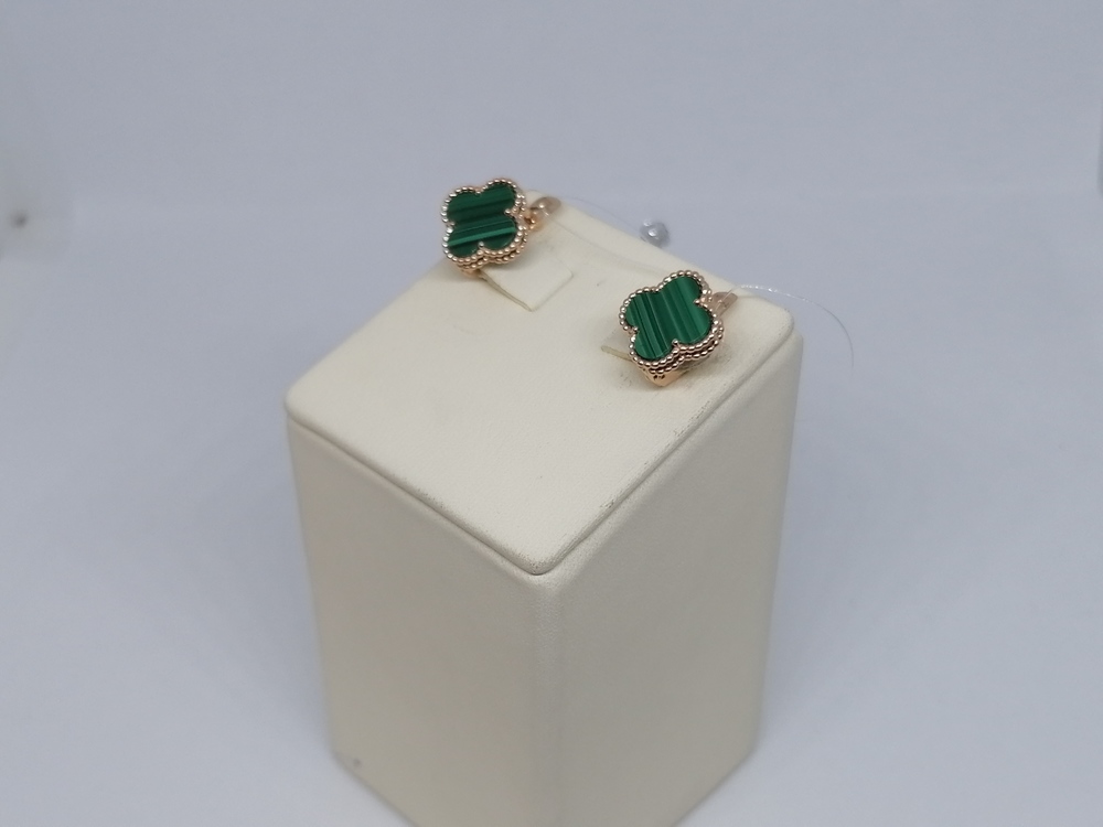 СЕРЬГИ МАЛАХИТ (Au 585)