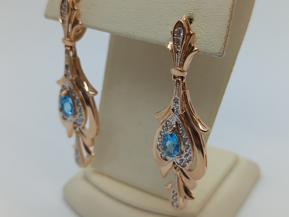 СКМИ585 СЕРЬГИ С КАМНЯМИ (Au 585)