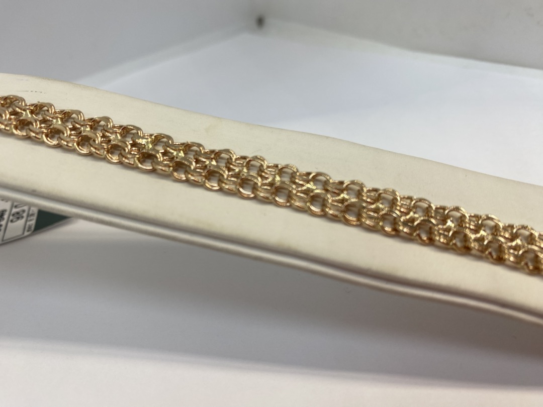 Бисмарк Б70 Двухрядный БРАСЛЕТ ПУСТОТЕЛЫЙ (Au 585)