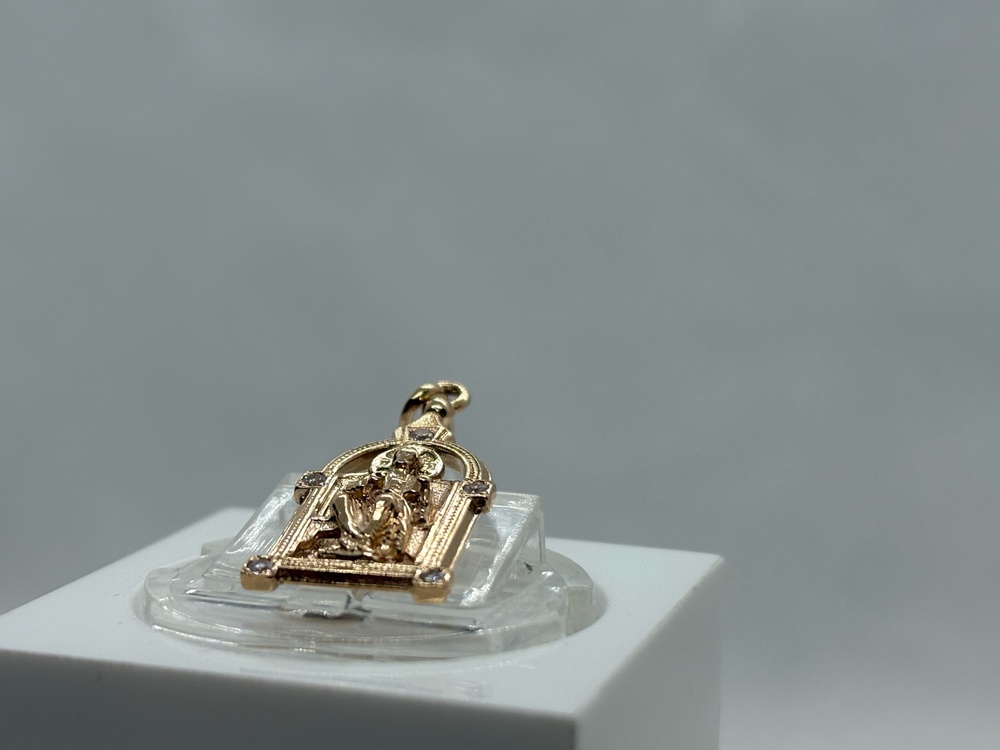 ПОДИКИ585 ПОДВЕСКА ИКОНА С КАМНЯМИ (Au 585)