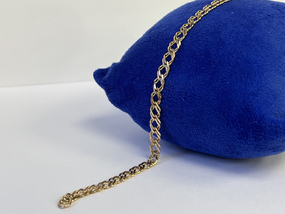 БРАСЛЕТ ПОЛНОВЕСНЫЙ Ромб двойной Au 585