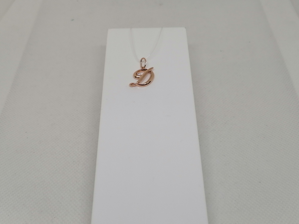 ПОДВЕСКА БУКВА Д с камнем (Au 585)