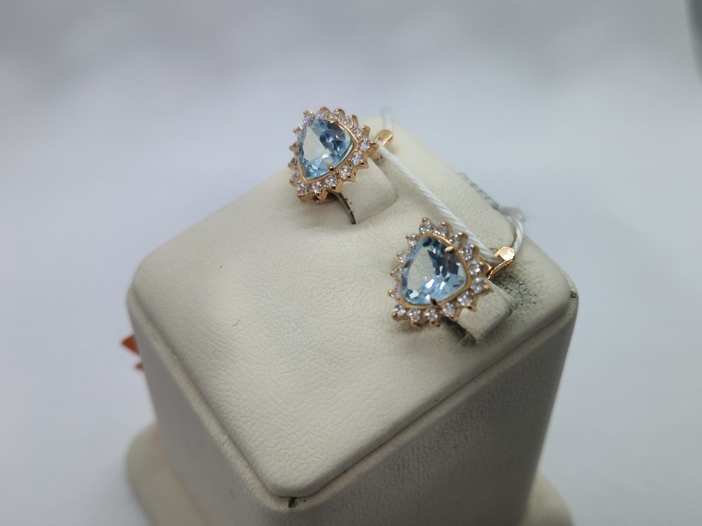 СКМИ585 СЕРЬГИ С КАМНЯМИ (Au 585)