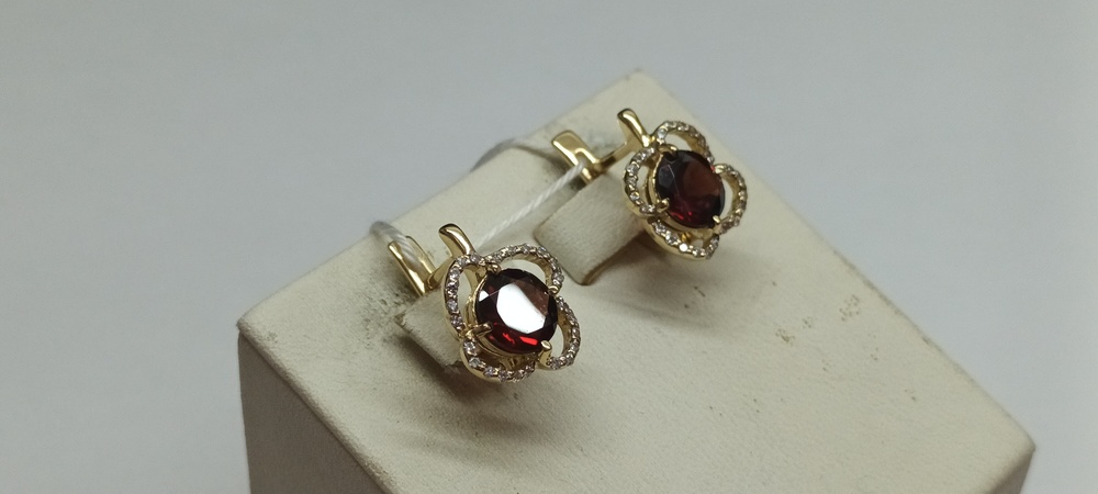 СКМИ585 СЕРЬГИ С КАМНЯМИ (Au 585)