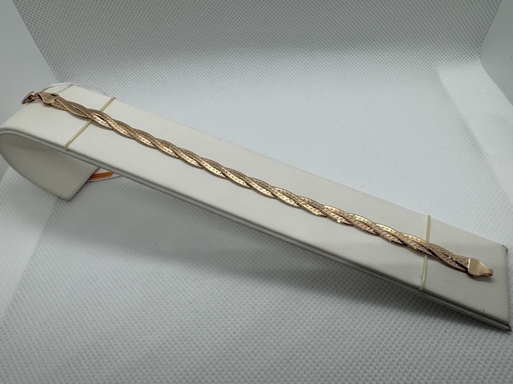 БРАСЛЕТ ПОЛНОВЕСНЫЙ Косичка(монреаль) Au 585