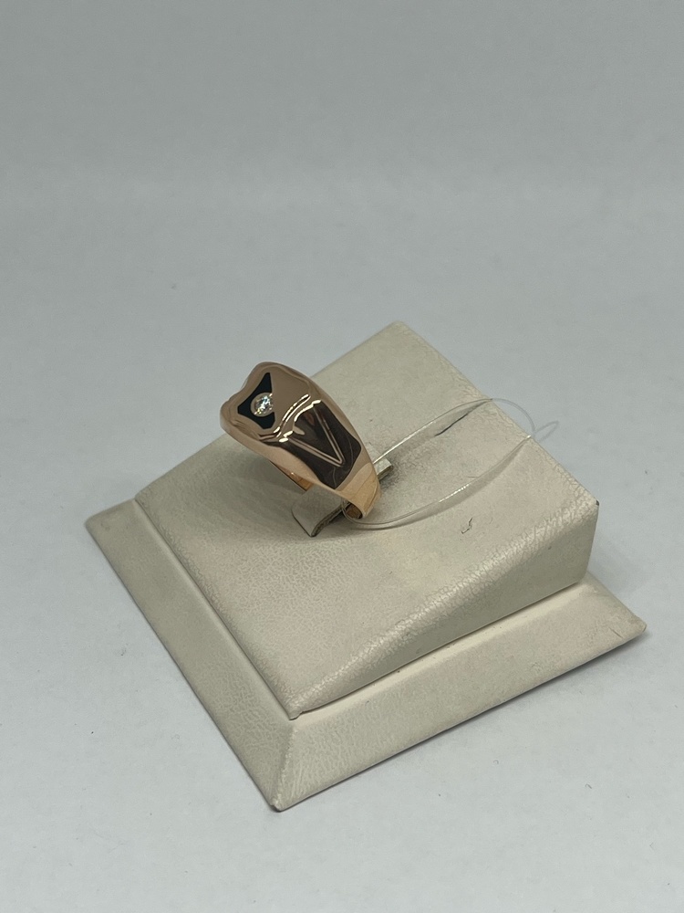 КОЛЬЦО ПЕЧАТКА Эмаль с камнем (Au 585)