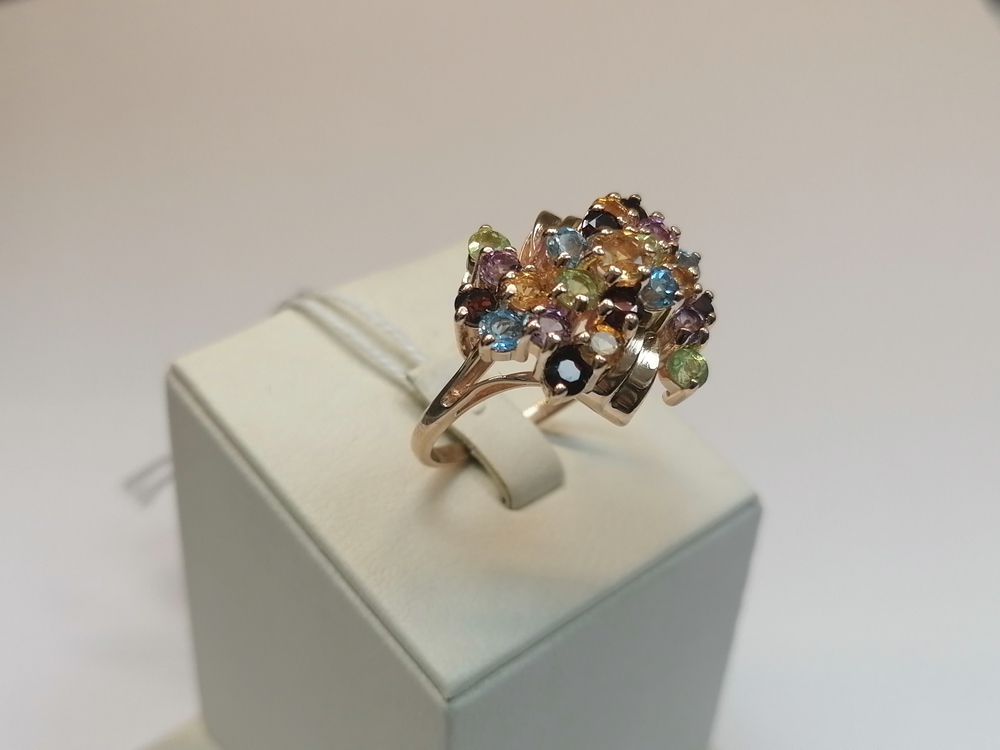 КОЛКМИ585 КОЛЬЦО С КАМНЯМИ (Au 585)