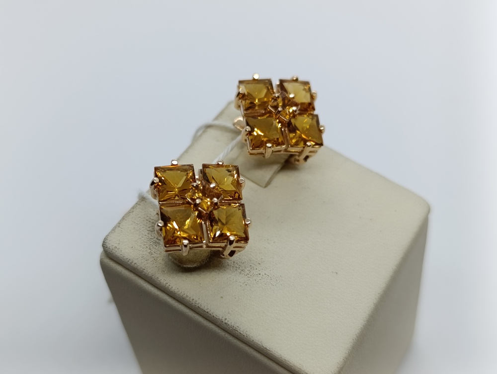 СКМИ585 СЕРЬГИ С КАМНЯМИ (Au 585)