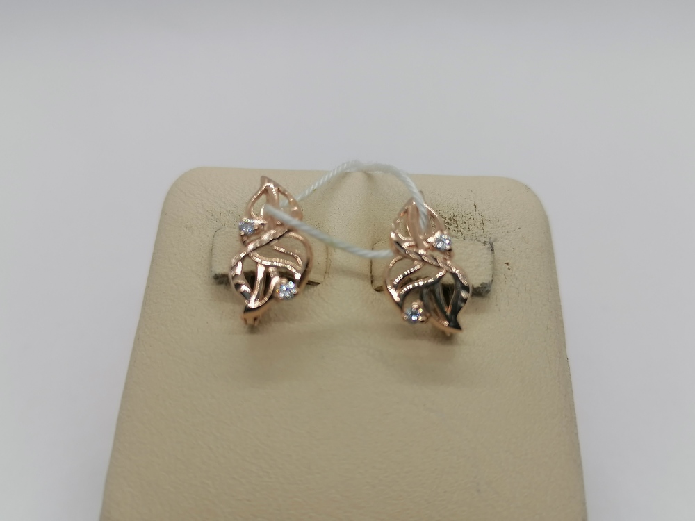 СКМИ585 СЕРЬГИ С КАМНЯМИ (Au 585)