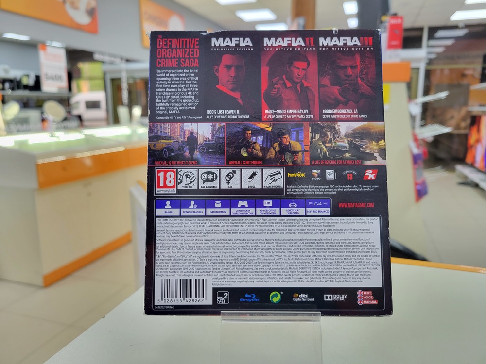 Игра Playstation 4 Mafia Trilogy