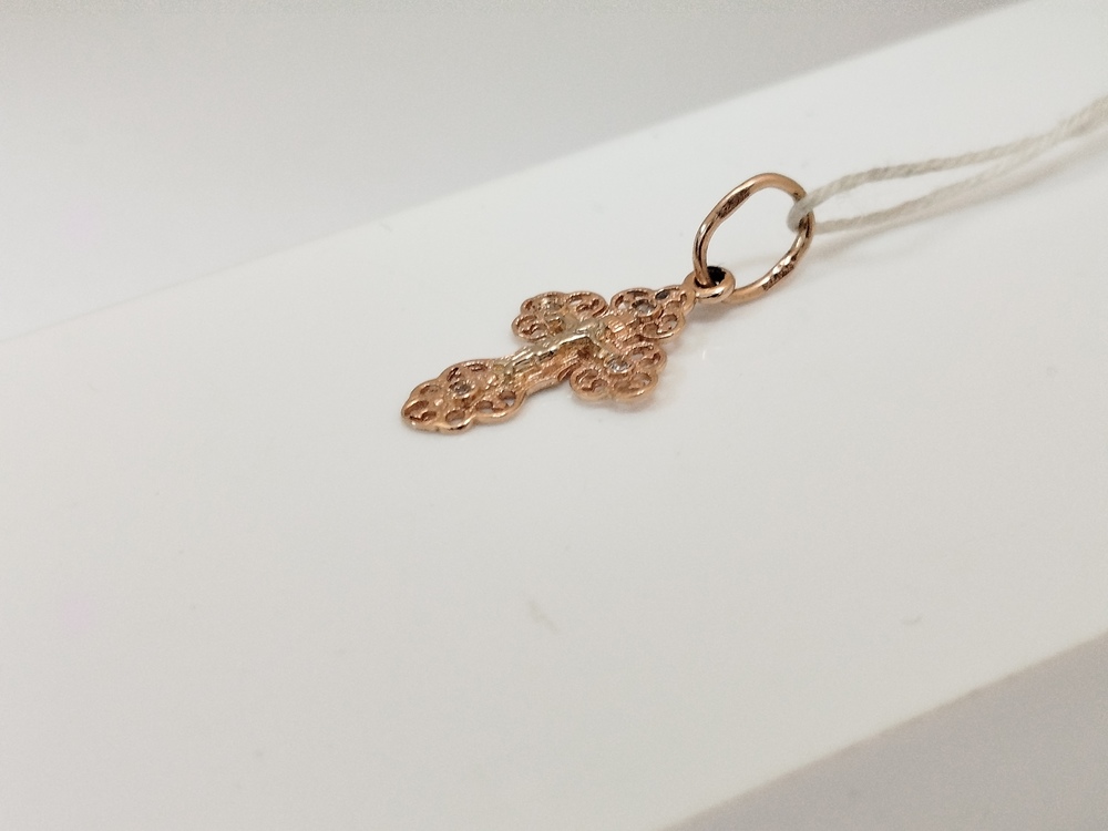 ПОДВЕСКА КРЕСТ С КАМНЯМИ (Au 585)