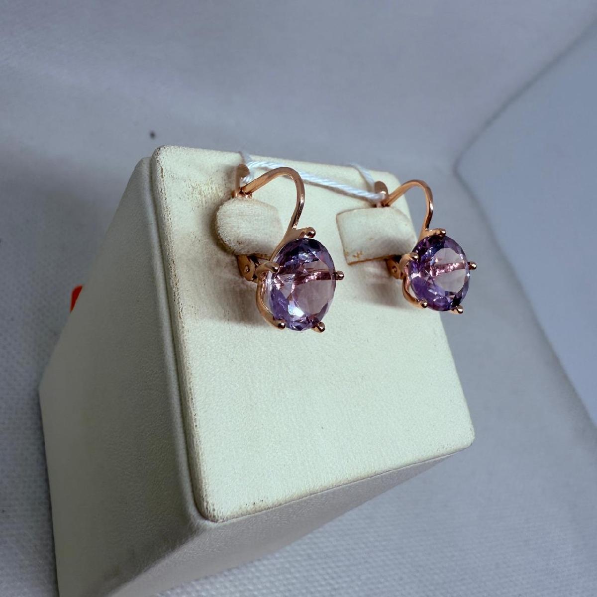 СКМ585 СЕРЬГИ С КАМНЕМ (Au 585)