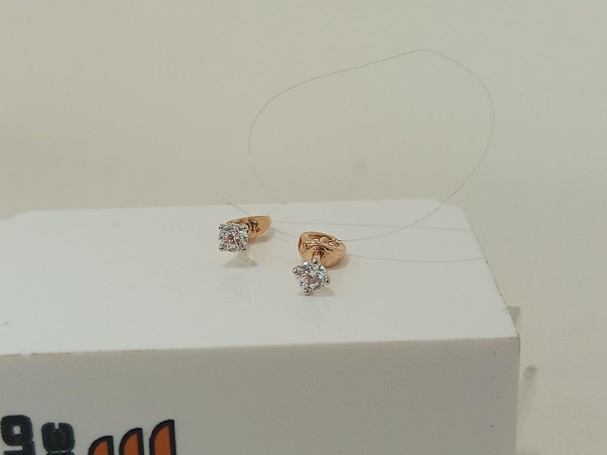 СЕРЬГИ ПУСЕТЫ с камнем (Au 585)