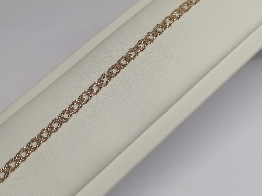 БРАСЛЕТ ПОЛНОВЕСНЫЙ Ромб двойной Au 585