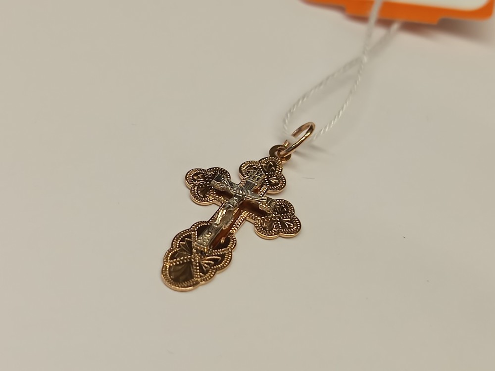 ПОДВЕСКА КРЕСТ БЕЗ КАМНЯ (Au 585)