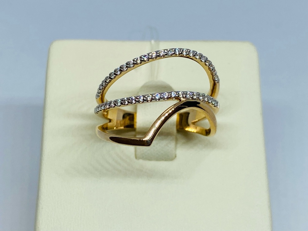 КОЛЬЦО С КАМНЯМИ (Au 585)