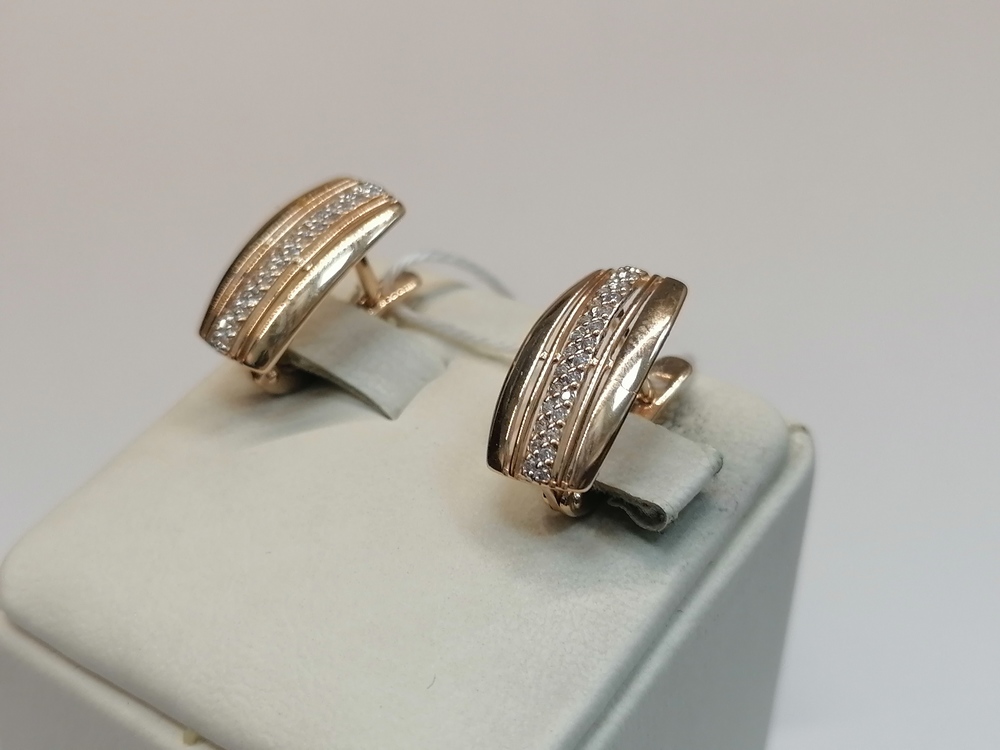 СКМИ585 СЕРЬГИ С КАМНЯМИ (Au 585)