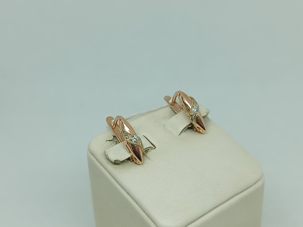 СКМ585 СЕРЬГИ С КАМНЕМ (Au 585)